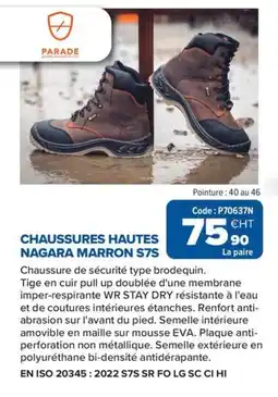 Prolians Chaussures hautes nagara marron s7s offre