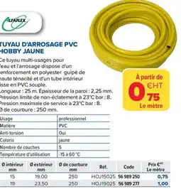 Prolians Tuyau d'arrosage pvc hobby jaune offre