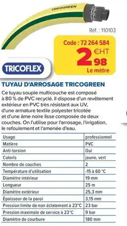 Prolians TRICOFLEX Tuyau d'arrosage tricogreen offre