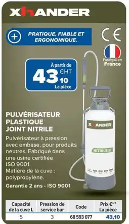 Prolians XANDER Pulvérisateur plastique joint nitrile offre