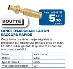 Prolians BOUTTÉ Lance d'arrosage laiton raccord rapide offre