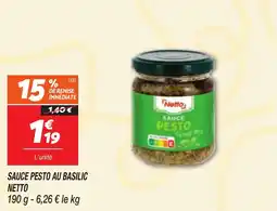 Netto Sauce pesto au basilic netto offre