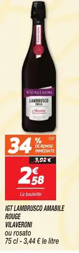 Netto Igt lambrusco amabile rouge vilaveroni offre