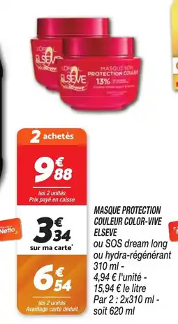 Netto Masque protection couleur color-vive elseve offre