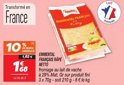 Netto Emmental français rapé netto offre