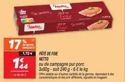 Netto Pâté de foie netto offre