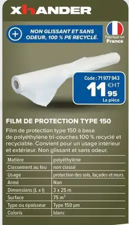 Prolians XHANDER Film de protection type 150 offre