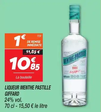 Netto Liqueur menthe pastille giffard offre