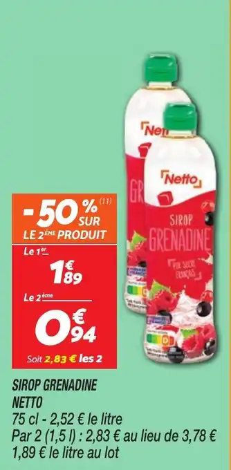 Netto Sirop grenadine netto offre