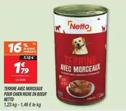 Netto Terrine avec morceaux pour chien riche en boeuf netto offre