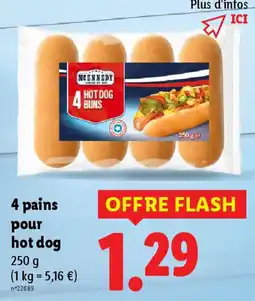 Lidl MCENNEDY 4 pains pour hot dog offre