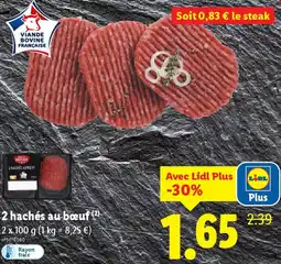Lidl 2 hachés au boeuf offre
