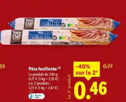 Lidl Pâte feuilletée offre