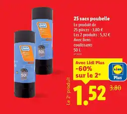 Lidl 25 sacs poubelle offre