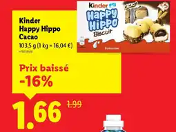 Lidl KINDER Happy Hippo Cacao offre