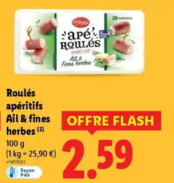 Lidl Roulés apéritifs Ail & fines herbes offre