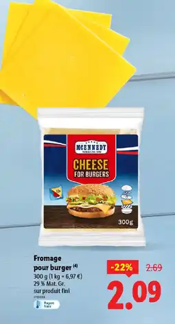 Lidl MCENNEDY Fromage pour burger offre