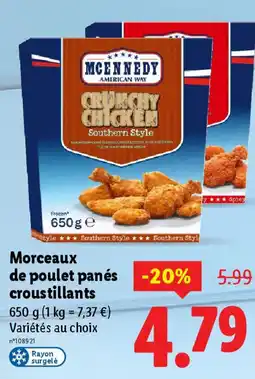 Lidl MCENNEDY Morceaux de poulet panés croustillants offre