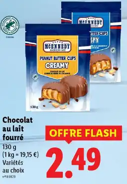 Lidl Chocolat au lait fourré offre