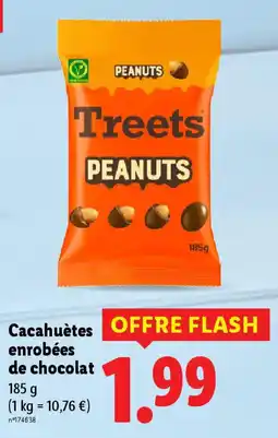 Lidl PEANUTS Cacahuètes enrobées de chocolat offre