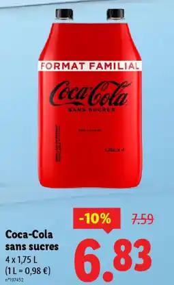 Lidl COCA-COLA sans sucres offre