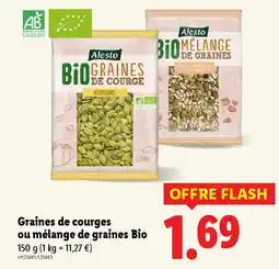 Lidl ALESTO Graines de courges ou mélange de graines Bio offre