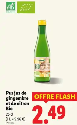 Lidl Purjus de gingembre et de citron Bio offre