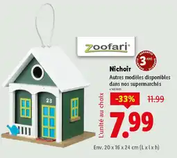 Lidl ZOOFARI Nichoir offre