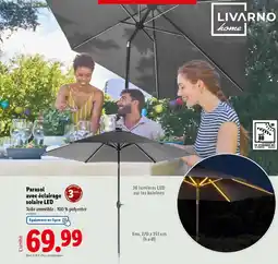 Lidl LIVARNO HOME Parasol avec éclairage solaire LED offre