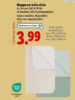 Lidl Nappe en toile cirée offre
