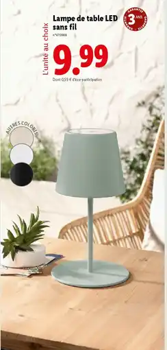 Lidl Lampe de table LED sans fil offre