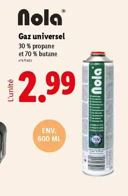 Lidl NOLA Gaz universel offre