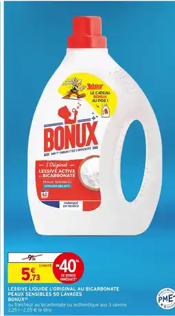 Intermarché BONUX Lessive active au bicarbonate peaux sensibles offre