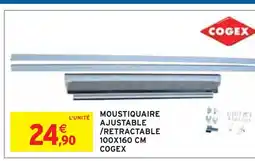 Intermarché COGEX Moustiquaire ajustable/retractable 100x160 cm offre