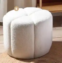 Stokomani Pouf rond moumoute forme fleur offre