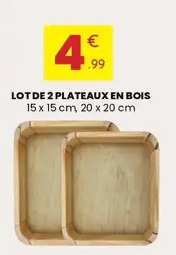 Stokomani Lot de 2 plateaux en bois offre