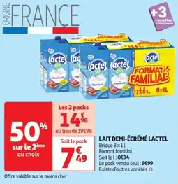 Auchan Supermarché Lait demi-écrémé lactel offre