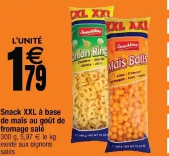 Cora x Carrefour Snack XXL à base de maïs au goût de fromage salé offre
