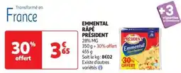 Auchan Supermarché Emmental râpé président offre