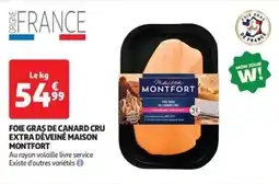 Auchan Supermarché Foie gras de canard cru extra déveiné maison montfort offre