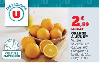 U Express Orange à jus u offre