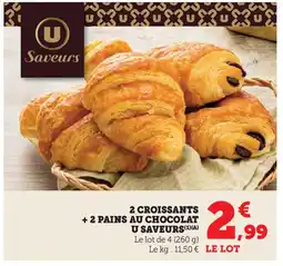 U Express 2 croissants +2 au chocolat offre