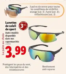 Lidl Lunettes de soleil de sport offre