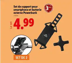 Lidl Set de support pour smartphone et batterie externe Powerbank offre