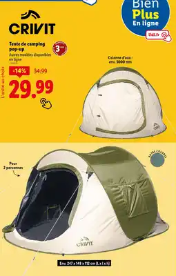 Lidl CRIVIT Tente de camping pop-up offre