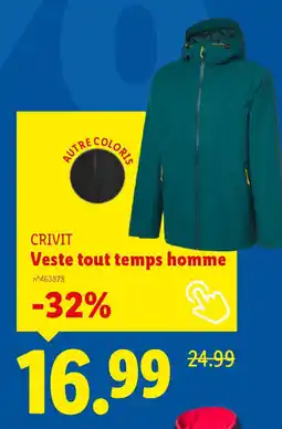Lidl CRIVIT Veste tout temps homme offre