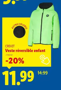 Lidl CRIVIT Veste réversible enfant offre