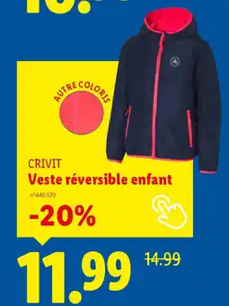 Lidl CRIVIT Veste réversible enfant offre
