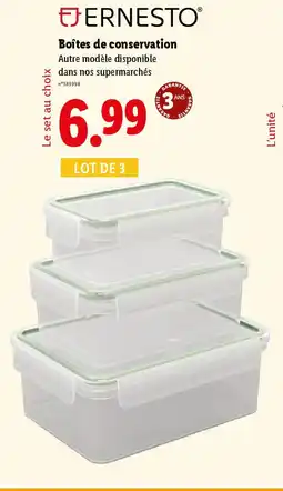 Lidl EJERNESTO Boîtes de conservation offre