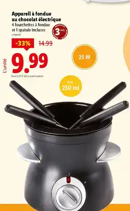 Lidl Appareil à fondue au chocolat électrique offre